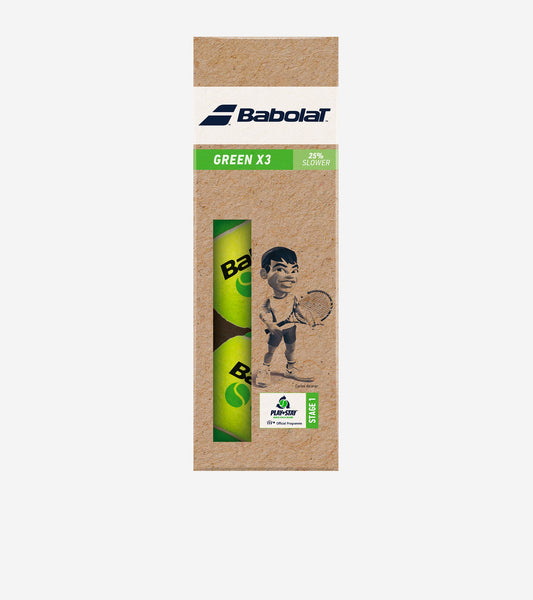 Тенісні м'ячі BABOLAT GREEN X3 (банка 3 м’ячі)