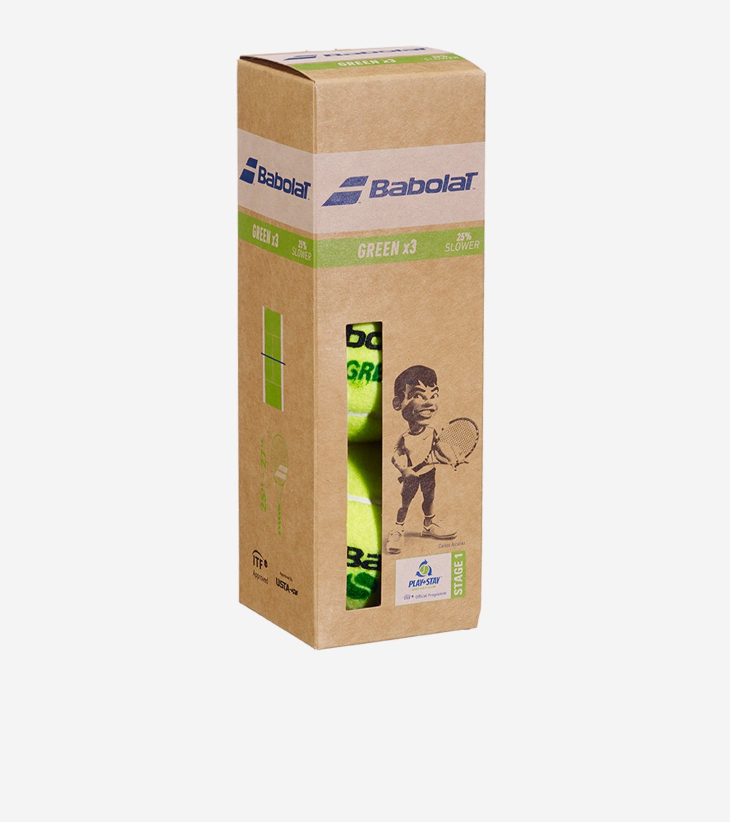Ящик тенісних м’ячів BABOLAT GREEN X3 (x24) (24 банки по 3 м’ячі)