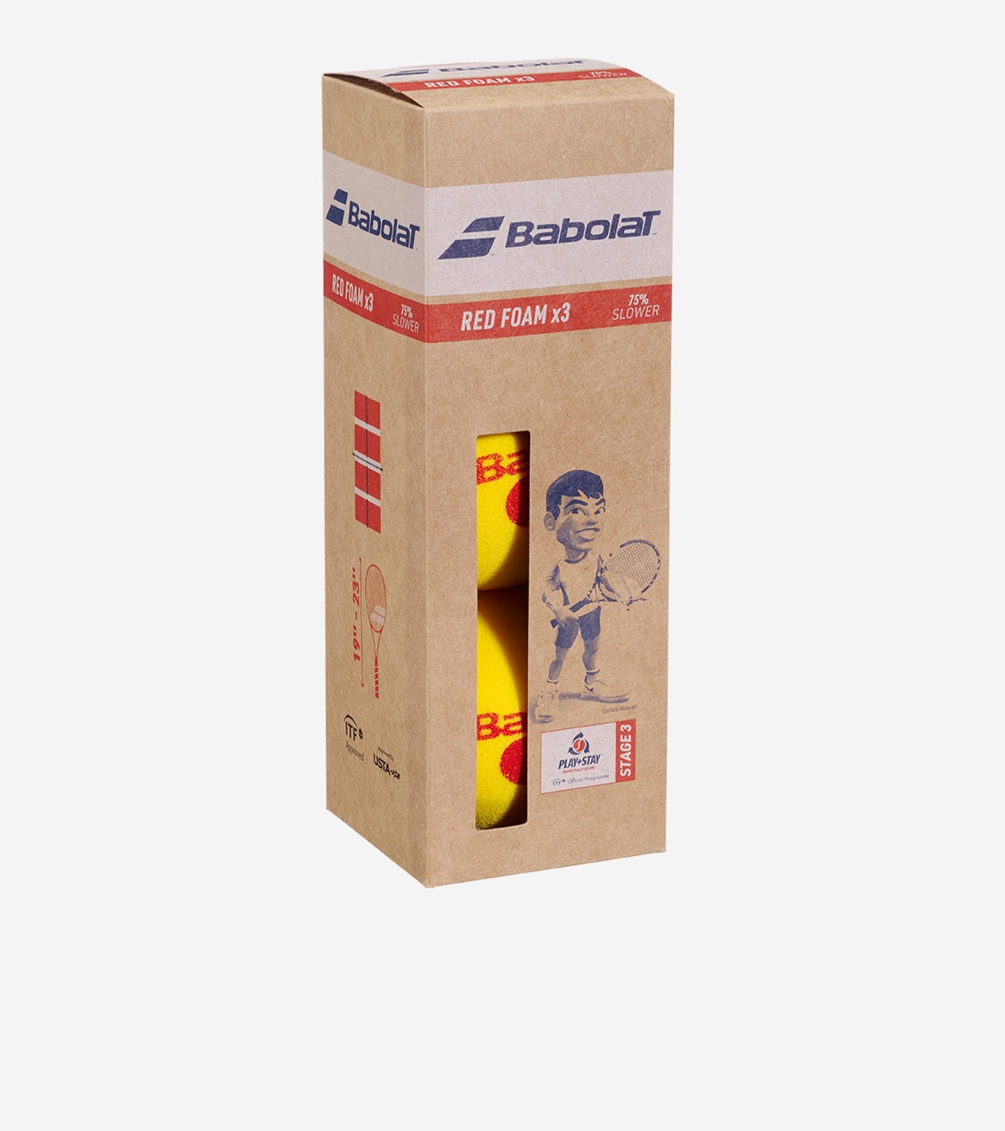 Ящик тенісних м’ячів BABOLAT RED FOAM X3 (24 упаковки по 3 м’ячі)