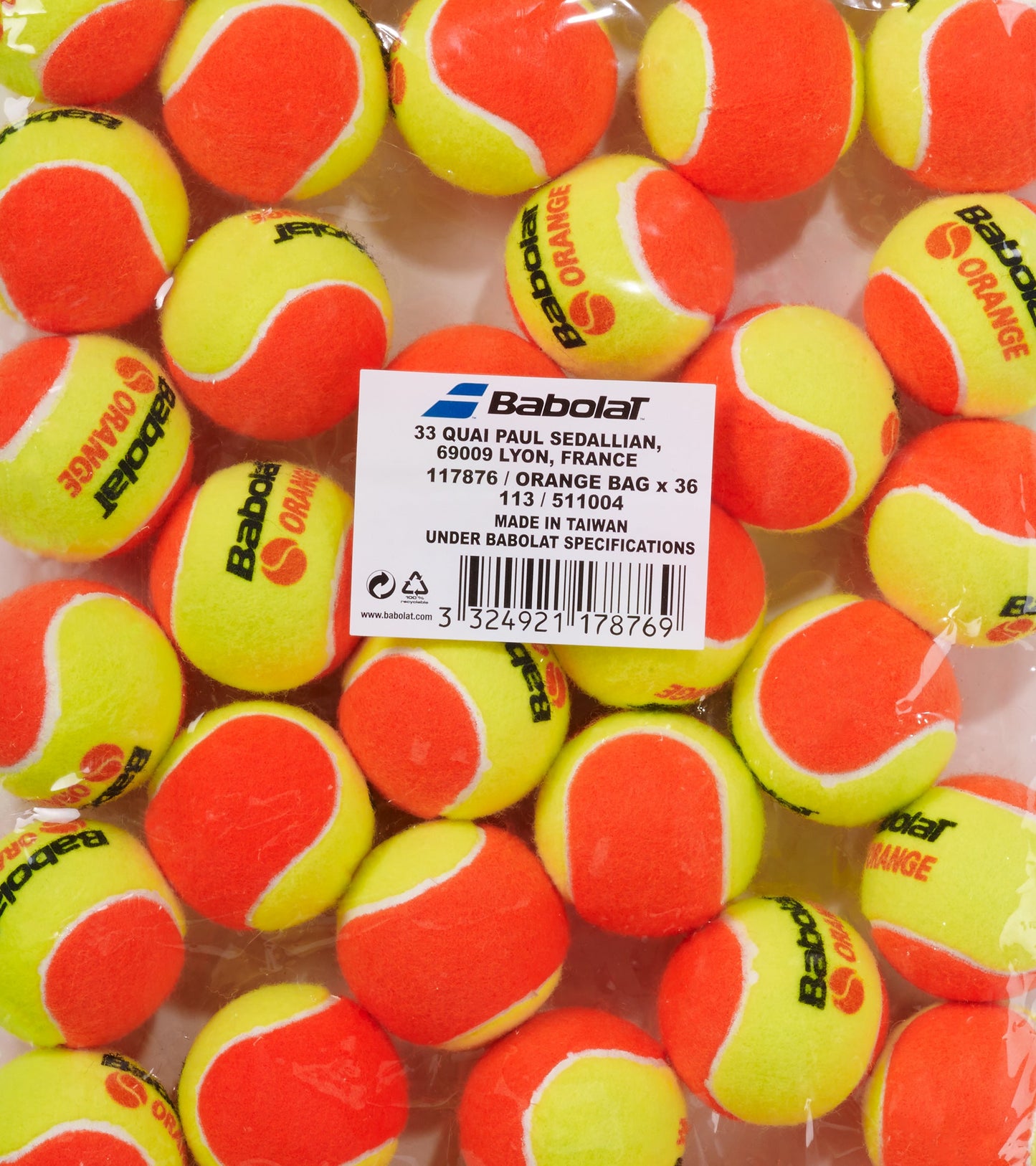 Тенісні м'ячі BABOLAT ORANGE BAG X36 (Упаковка 36 м’ячів)