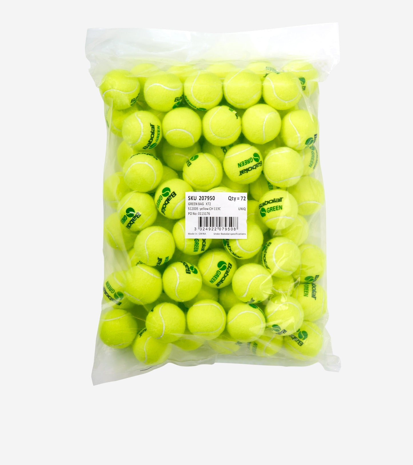 Тенісні м'ячі BABOLAT GREEN BAG X72 (Упаковка 72 м’ячі)
