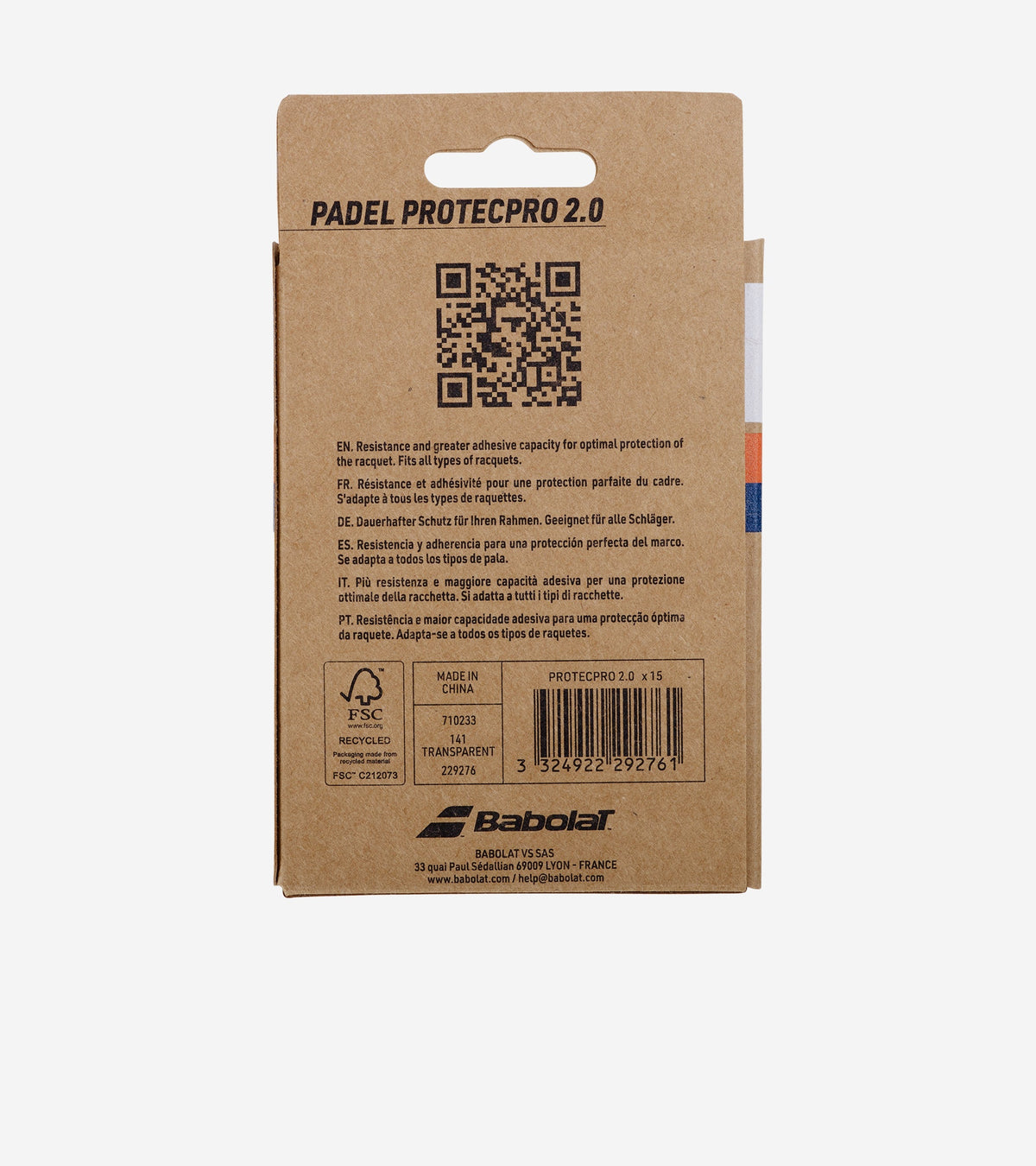 Стрічка захисна для ракетки для паделу BABOLAT PROTECPRO 2.0 X15